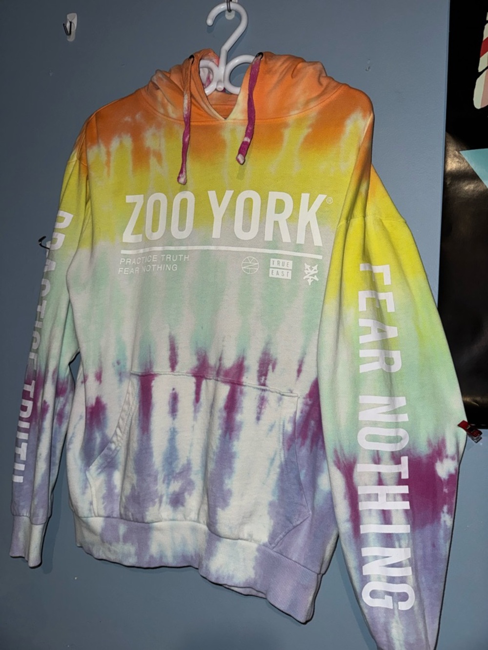 Zoo York Men's Tie-Dye Crewneck Hoodie - Yellow, Orange, Purple, Green